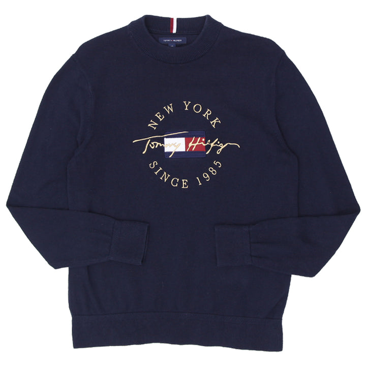 Mens Tommy Hilfiger New York Embroidered Sweater Navy Blue