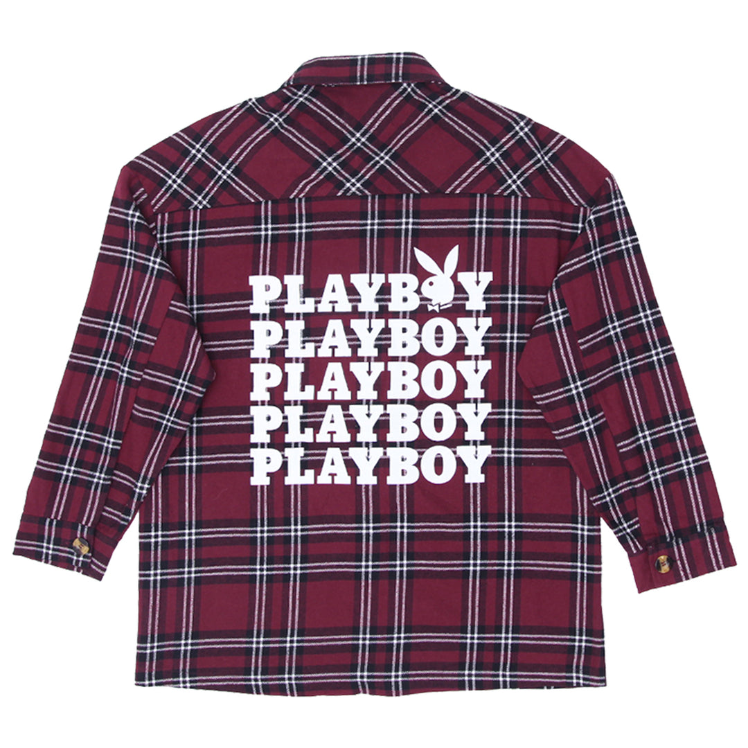 Ladies Playboy Plaid  Button Down Shirt / Blouse