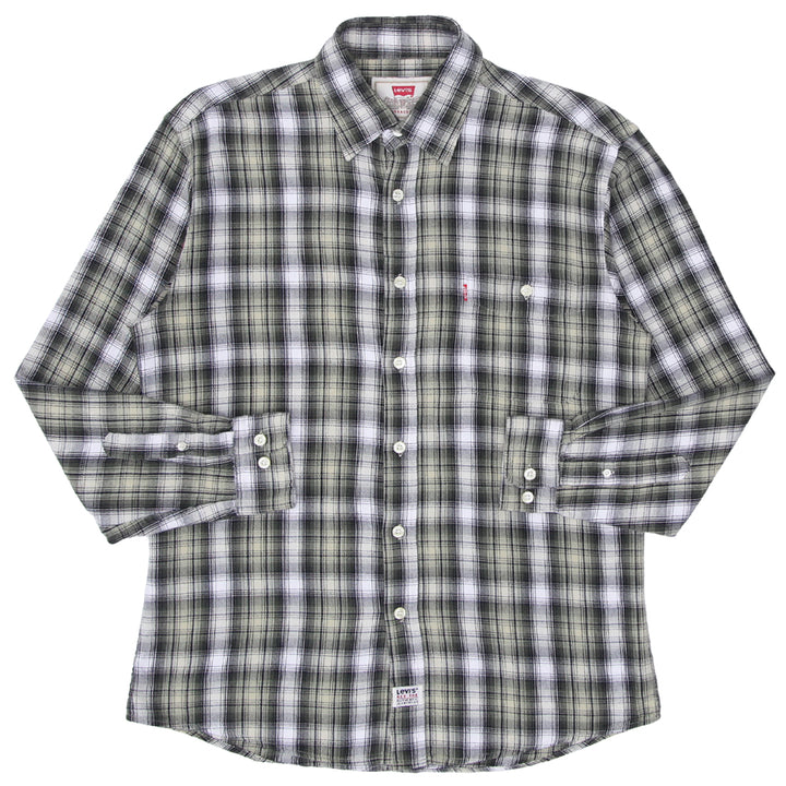 Mens Levi Strauss Plaid Long Sleeve Shirt