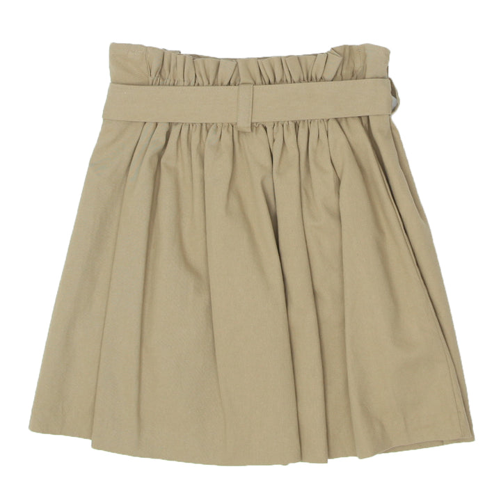 Ladies Button Down Belted Elastic Waist Mini Skirt