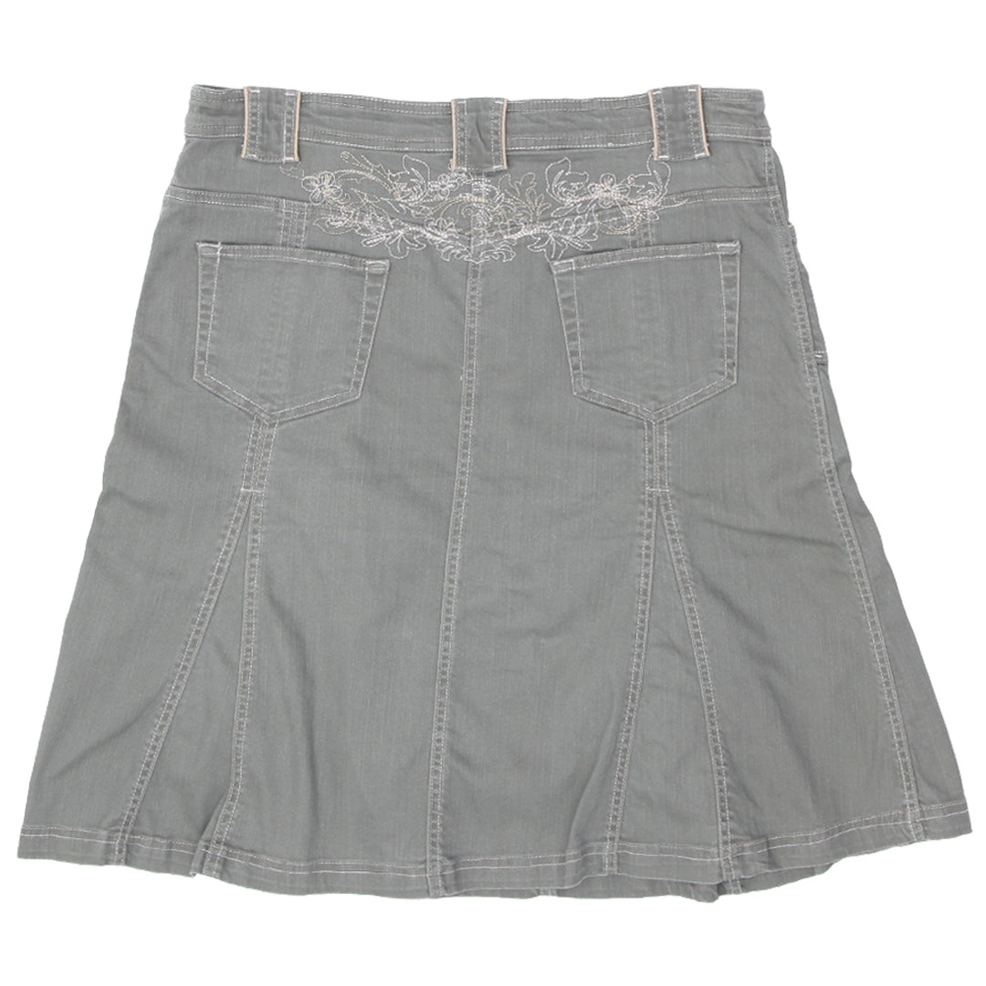 Y2K Embroidered Olive Green Skirt