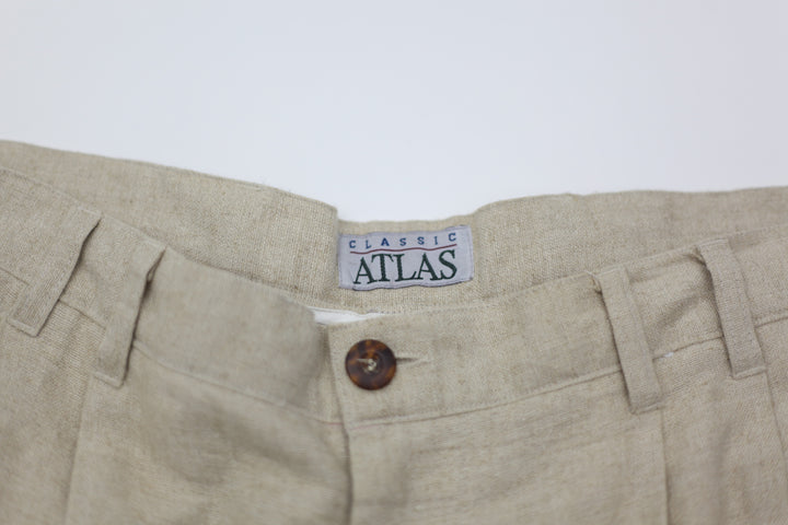 Vintage Atlas Classic Pleated Linen Pants