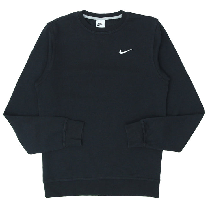 Mens Nike Swoosh Embroidered Crewneck Sweatshirt Black