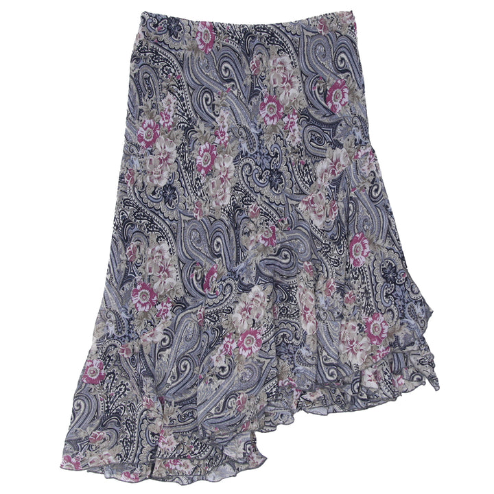 Y2K Paisley Floral Ruffle Skirt