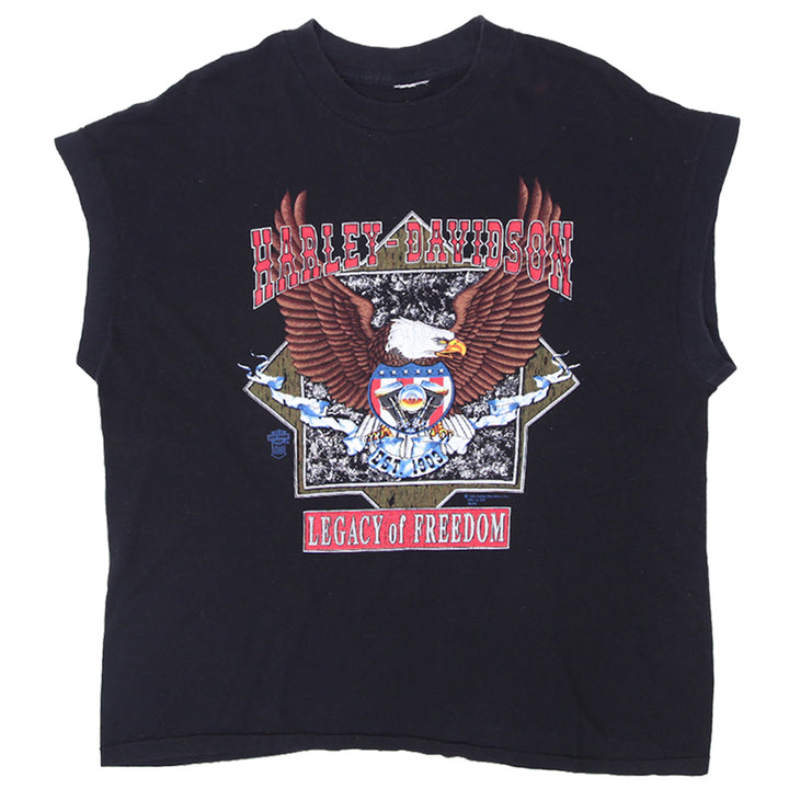 1991 Vintage Harley Davidson Legacy Of Freedom Cap Sleeve T-Shirt Ladies