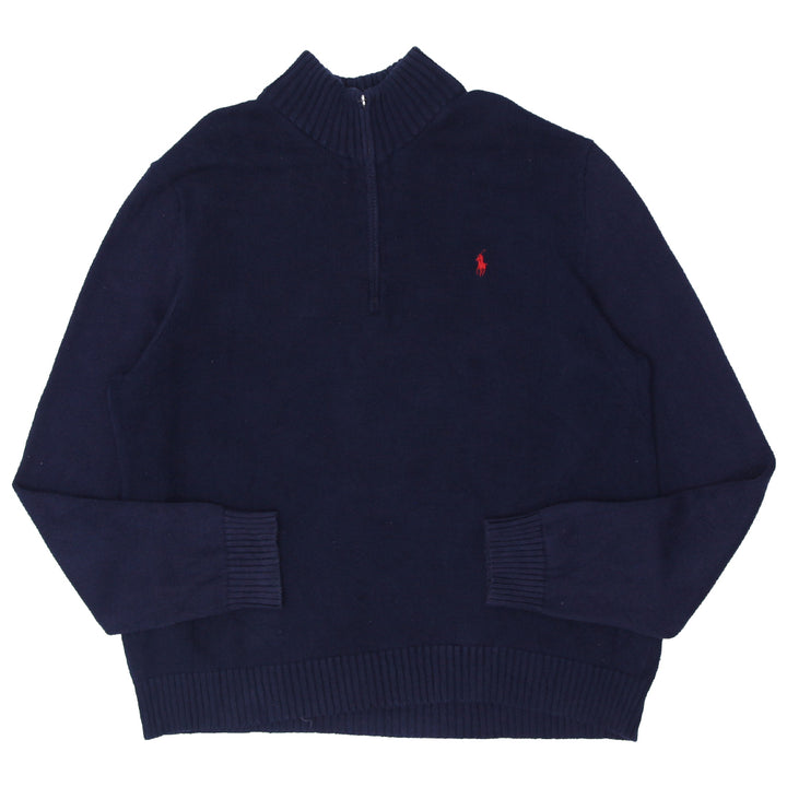 Mens Polo Ralph Lauren Quarter Zip Navy Sweater