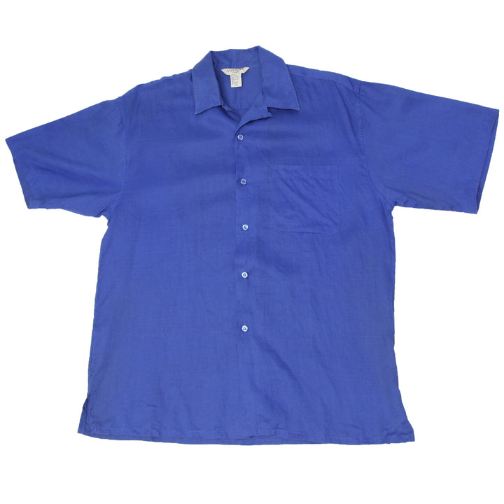 Mens Agenda Blue Linen Shirt