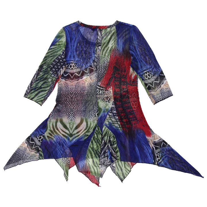 Y2K Mesh Multi Color Tunic Top