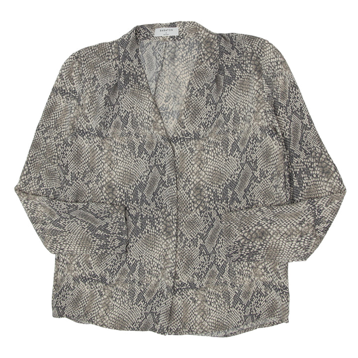 Ladies Babaton Snakeskin Long Sleeve Top