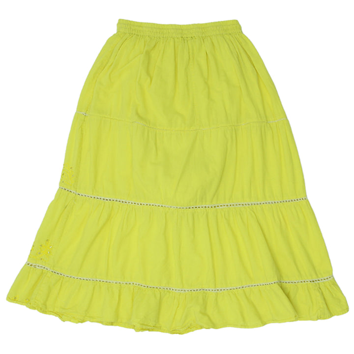 Y2K Neetus Embroidered & Sequins Detailed Yellow Skirt