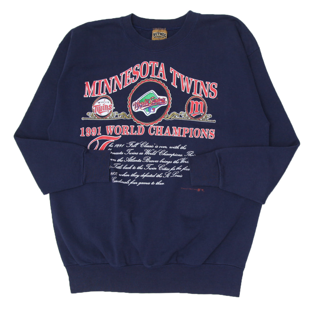 1991 Vintage Nutmeg Minnesota Twins Crewneck Sweatshirt Made in USA