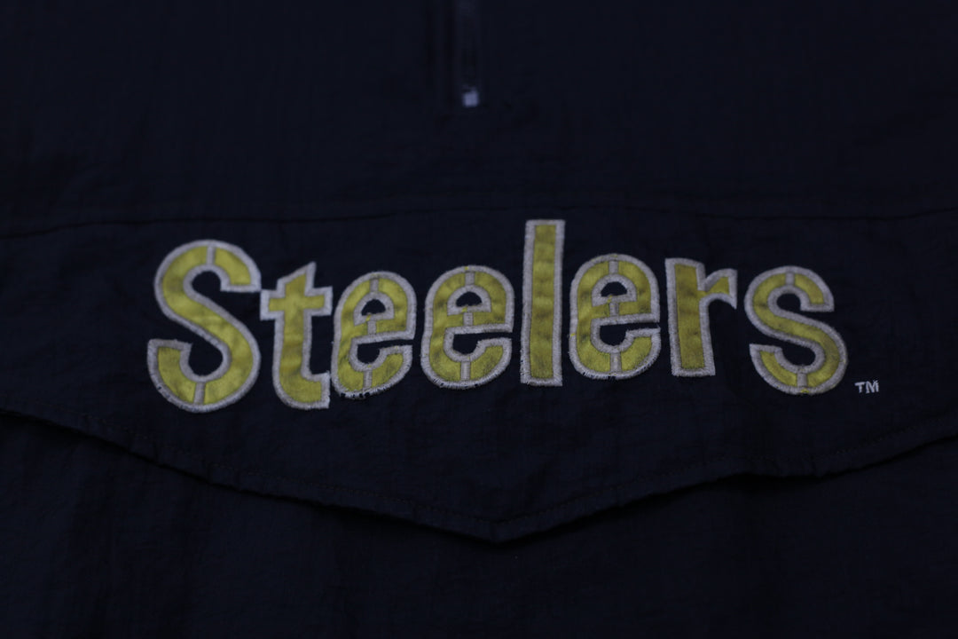 Vintage Starter NFL Proline Steelers 1/2 Zip Quilted Hooded Jacket