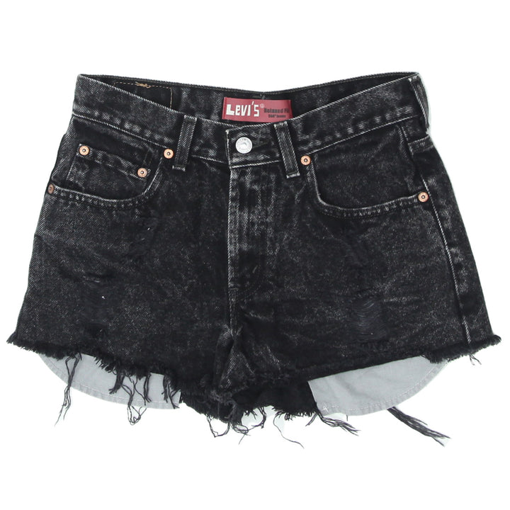 Ladies Levi Strauss 550 Custom Black Ripped Denim Shorts