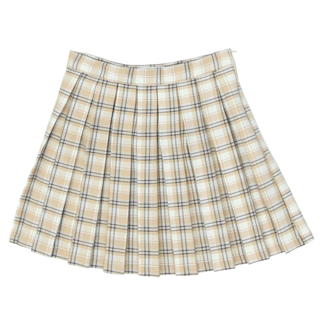Ladies Cali 1850 Pleated Plaid Mini Skirt