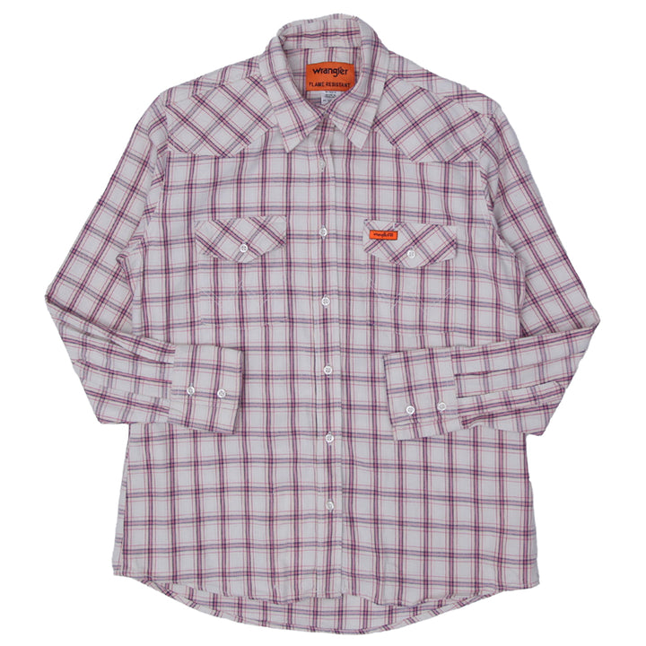 Ladies Wrangler Flame Resistant Plaid Work Shirt