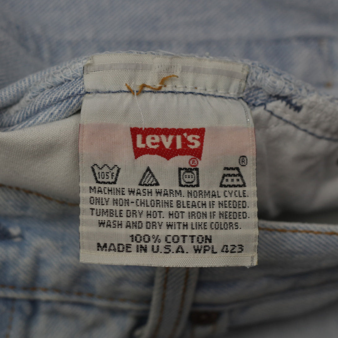 Vintage Levi Strauss # 501 Button Fly Light Washed Jeans Made In USA