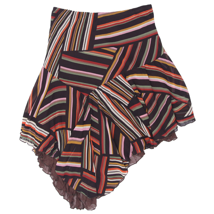 Y2K Asymmetrical Stripe Mini Skirt