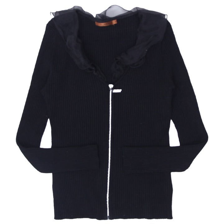 Y2K Belldini Full Zip Black Rib Top