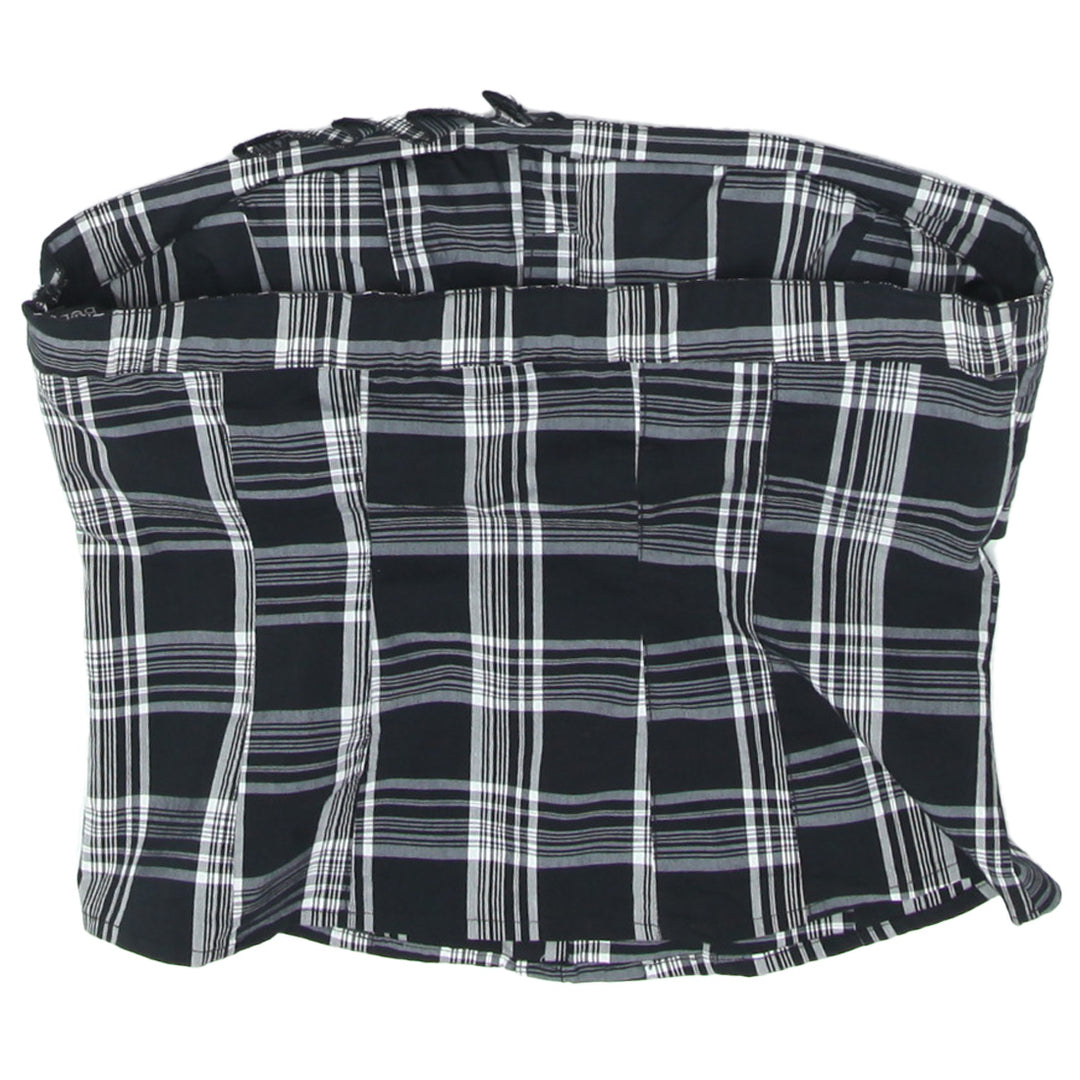 Ladies 2B Bebe Strapless Plaid Top