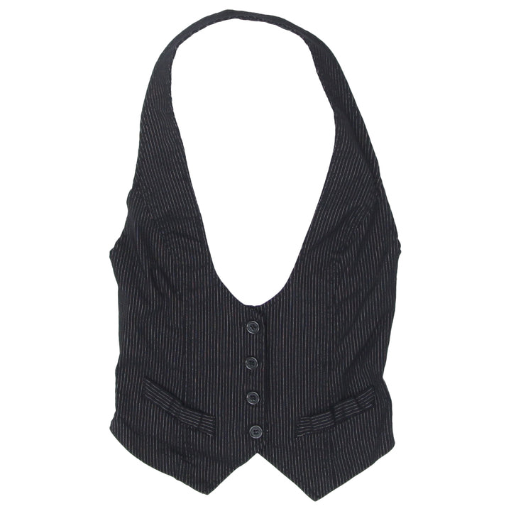 Y2K Stretch Halter Crop Waistcoat