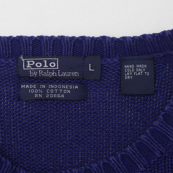 Vintage Polo by Ralph Lauren Knit Crewneck Sweater Navy Ladies