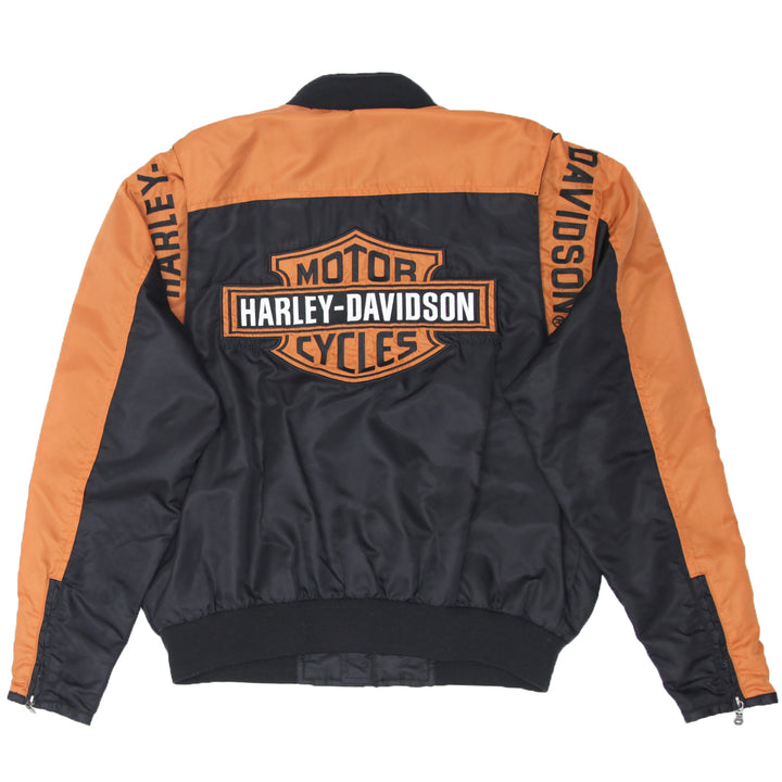 Vintage Harley Davidson Embroidered Full Zip Biker Bomber Jacket