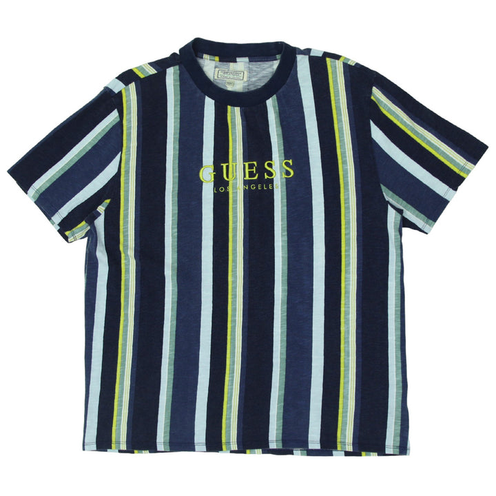 Mens Guess Los Angeles Embroidered Stripe T-Shirt