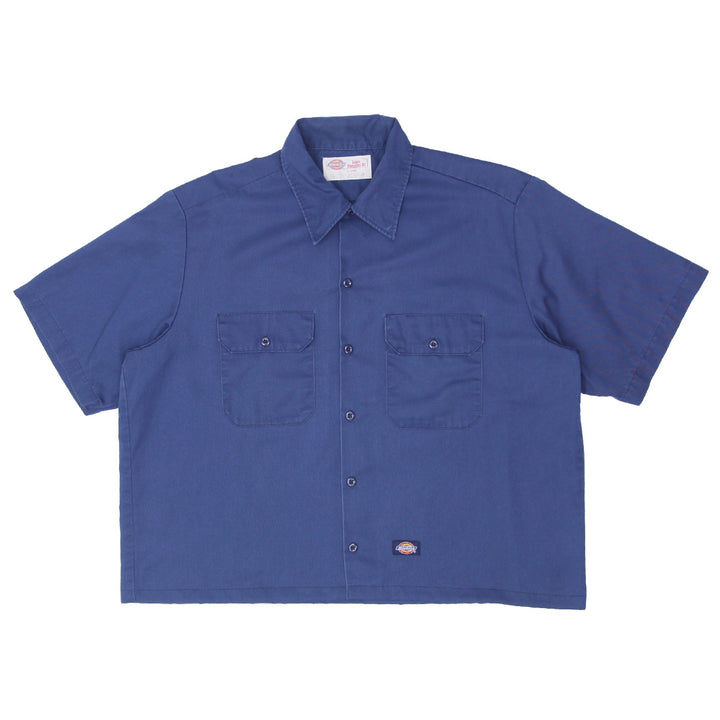 Mens Dickies Customized Crop Navy Work Shirt