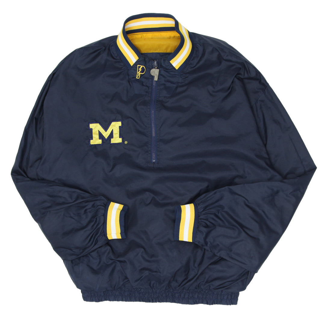 Vintage  Pro Player Michigan Wolverine 1/2 Zip Reversible Pullover Jacket