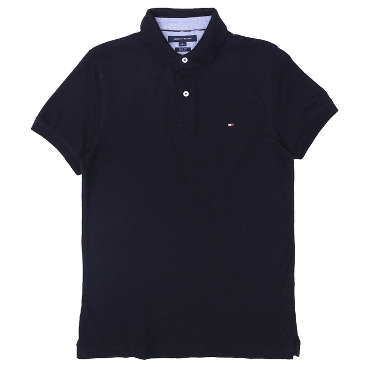 Mens Tommy Hilfiger Slim Fit Black Polo T-Shirt