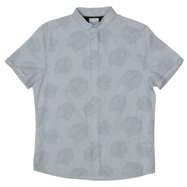 Mens Steel & Jelly Linen Blend Short Sleeve Shirt