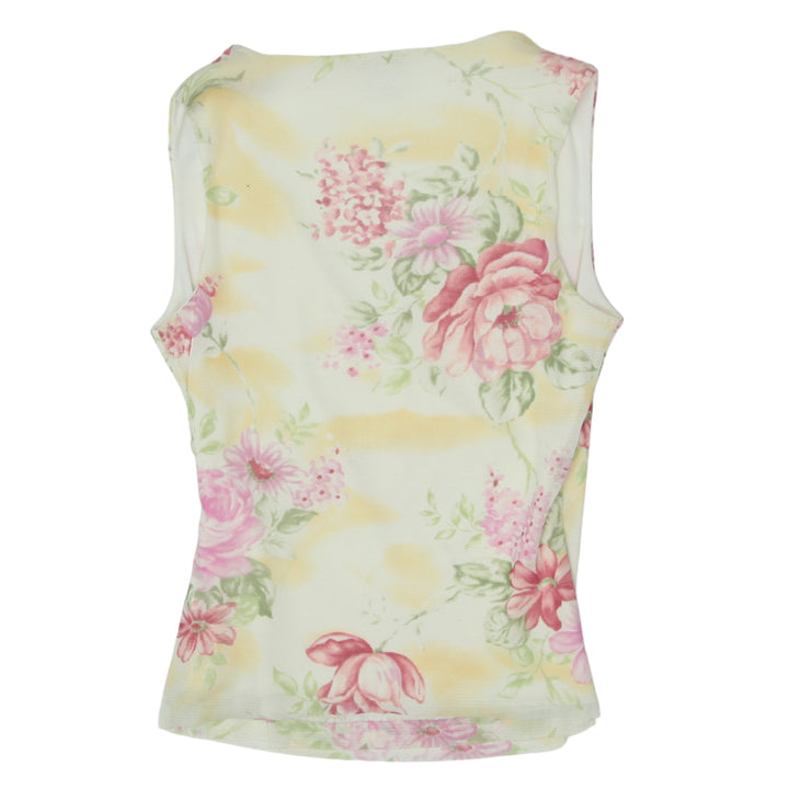 Y2K Sleeveless Mesh Floral Top