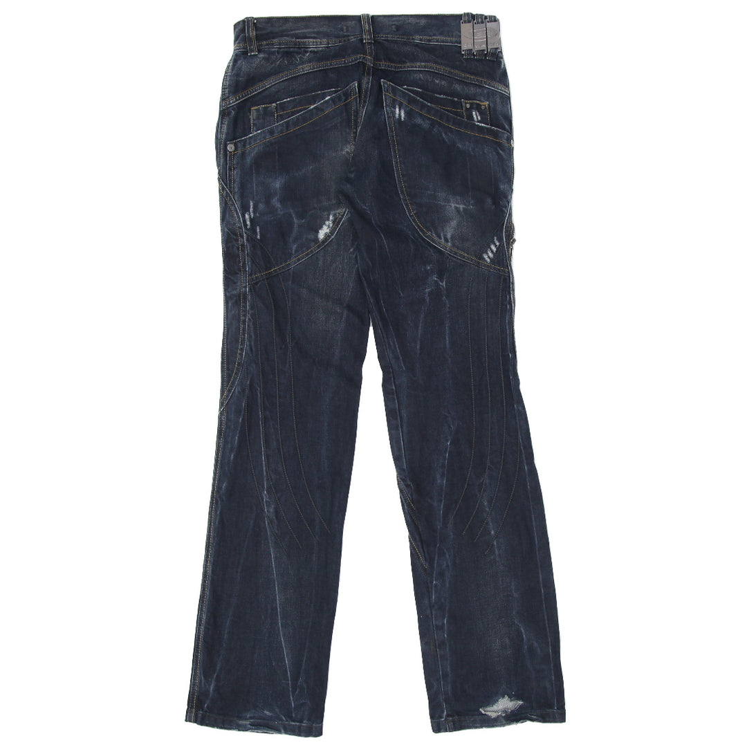 Mens Y2K Edward Jeans Button Fly Slim Straight Jeans