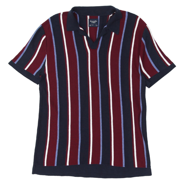 Mens Abercrombie & Fitch Stripe Sweater Polo T-Shirt