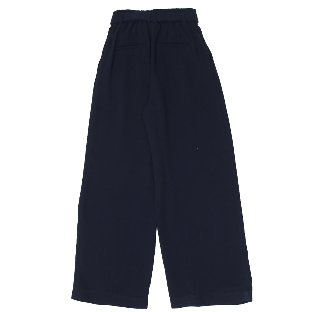 Ladies Uniqlo High Waist Ribbon Wide Leg Pants