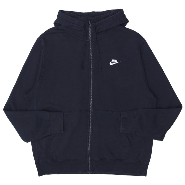 Mens Nike Embroidered Full Zip Black Hoodie