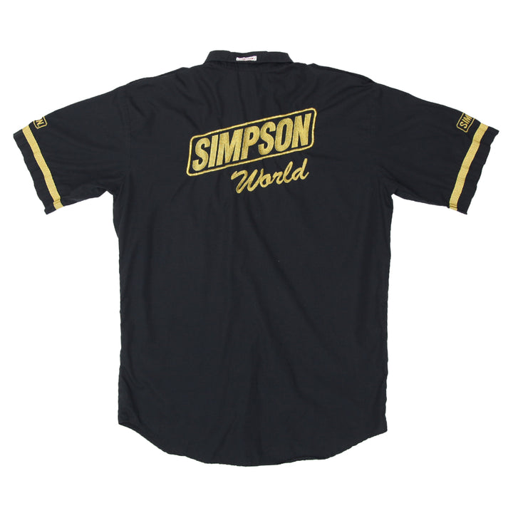 Vintage Simpson Racing Gold Embroidered Shirt Made In USA