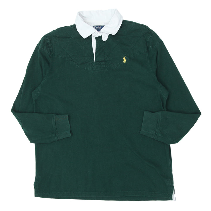 Mens Polo by Ralph Lauren Green Long Sleeve Collar T-Shirt