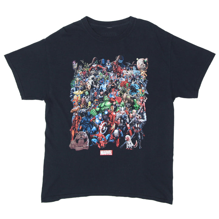 Mens Marvel Print Black T-Shirt