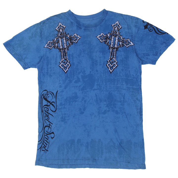 Mens Y2K Rebel Saints Velvet Felt Print T-Shirt