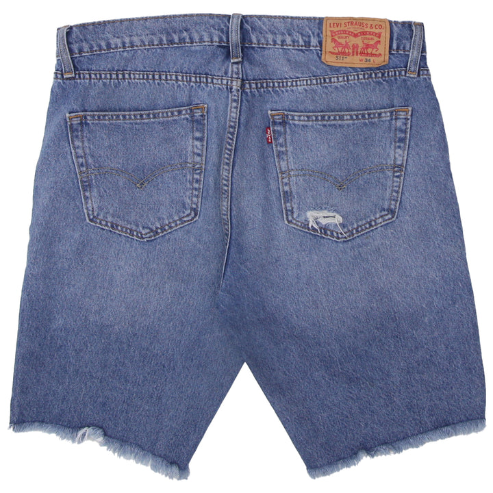 Mens Levi Strauss 511 Ripped Denim Shorts