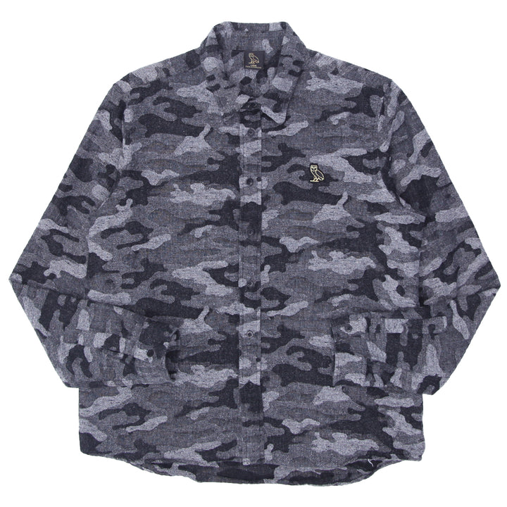 Mens OVO Camouflage Button Down Shirt