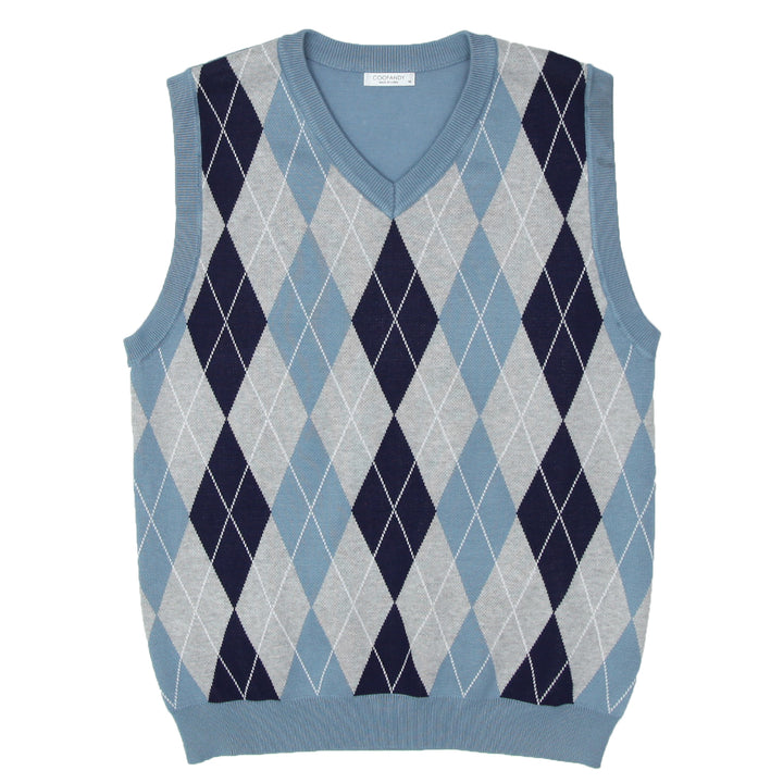 Mens Coofandy Argyle V-Neck Sweater