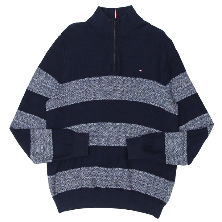 Mens Tommy Quarter Zip Long Sleeve Sweater