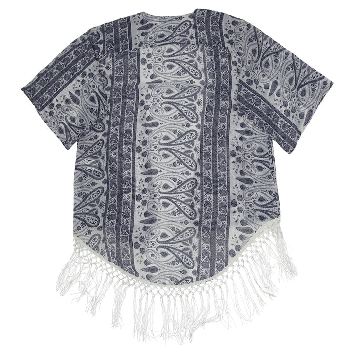 Ladies Printed Ally Fringe Open Cardigan