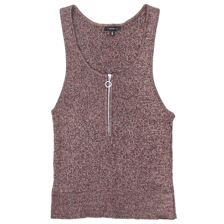 Ladies Knit Sleeveless Zip Top