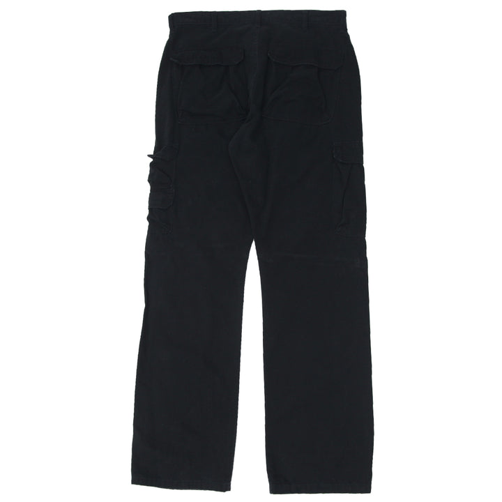 Mens Wrangler Relaxed Straight Black Cargo Pants