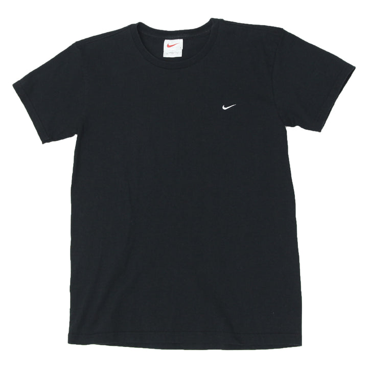 90s Vintage Nike Swoosh Embroidered Crewneck T-Shirt Made In USA Black L