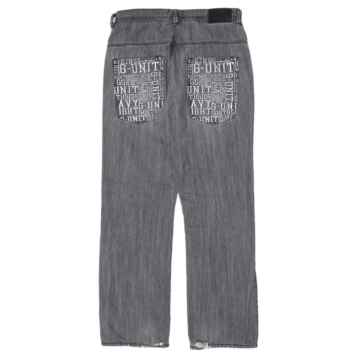 Mens Y2K G-Unit Denim Washed Straight Jeans