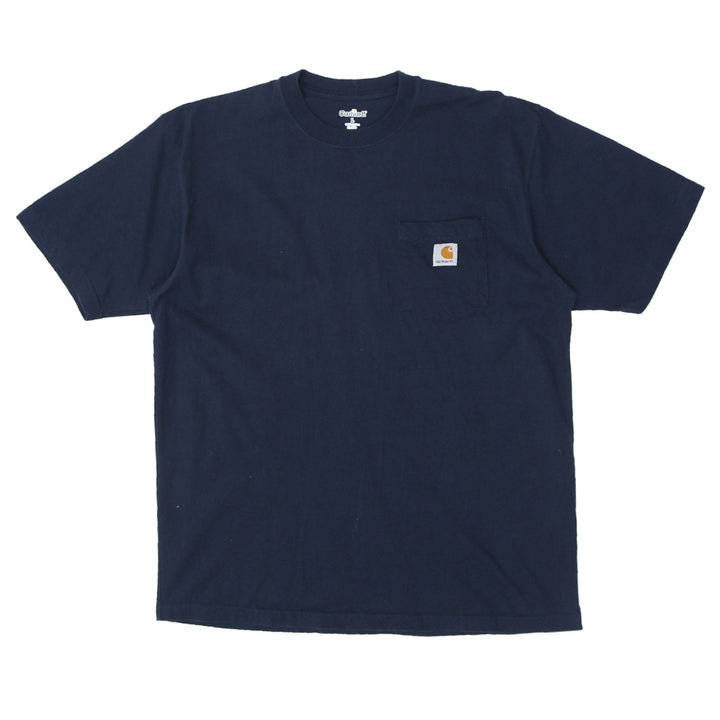 Mens Carhartt Pocket T-Shirt Navy Blue